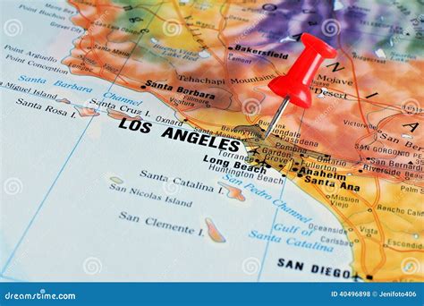 Los Angeles No Mapa Foto De Stock Imagem De Angeles 40496898