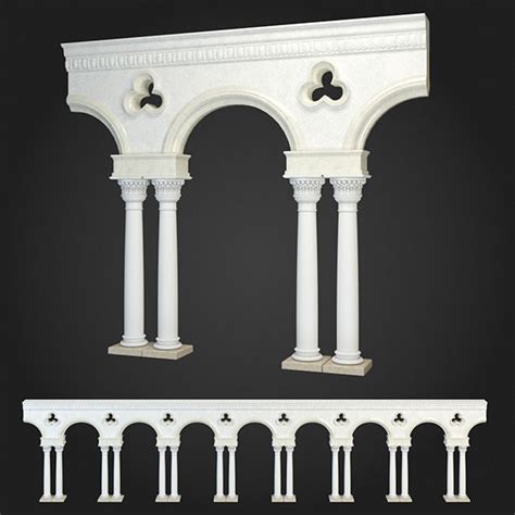 Arcade Set Of Columns And Arches 3d Model Cgtrader