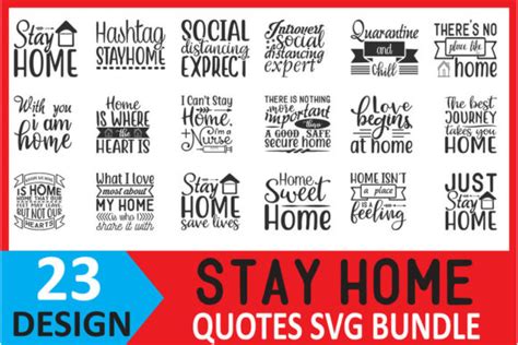 Stay Home Quotes Designs Bundle Graphic By Mb Graphics · Creative Fabrica