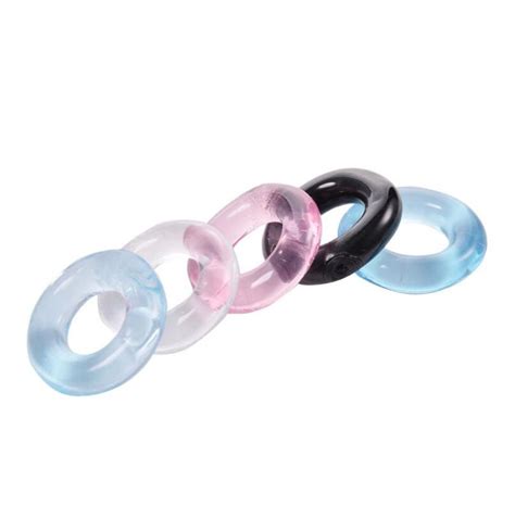 4 Pcs Silicone Time Delay Penis Ring Cock Rings Adult Products Male Sex Toys Crystal Ring Color