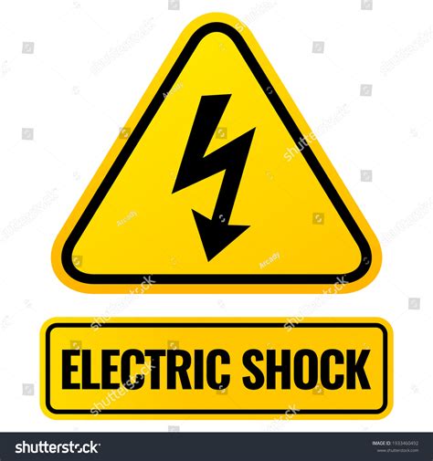 Electric Shock Warning Sign Lightning Symbol Stock Vector Royalty Free