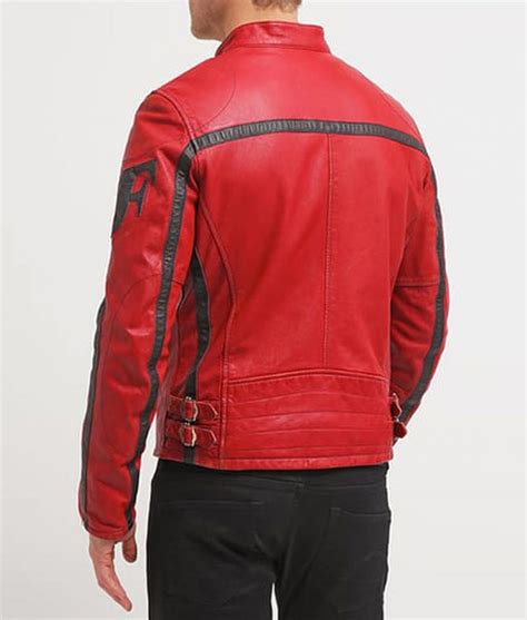 Columbus Red Leather Biker Jacket For Men Jackets Creator