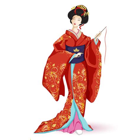 矢量日本和服娃娃图片 创意矢量现代迷人的打伞的日本和服娃娃设计素材 高清图片 摄影照片 寻图免费打包下载