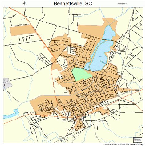 Bennettsville South Carolina Street Map 4505680
