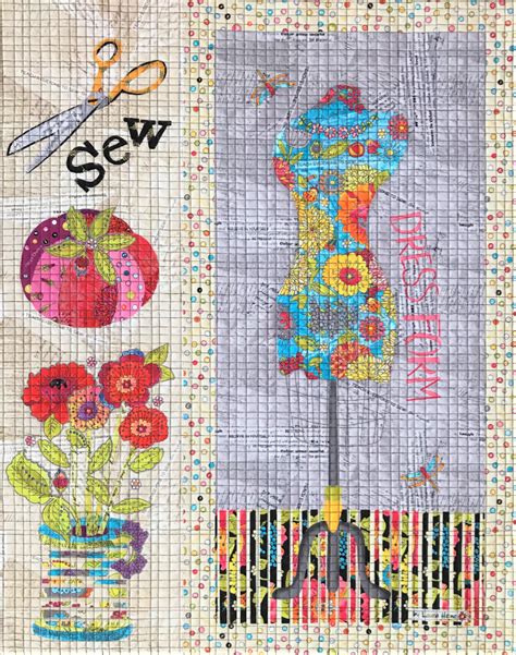 Sew Happy Collage Quilt Kit By Laura Heine