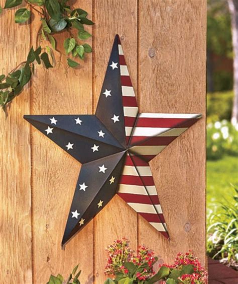 Stars And Stripes Barn Star Metal 24 Inch Hanging Decor Wall Fence