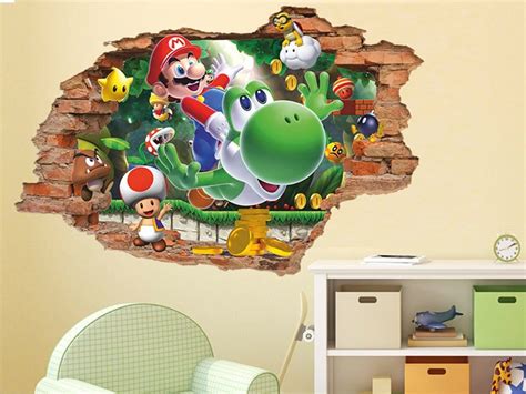 Super Mario 3d Wall Decal Wall Sticker Removable Vinyl Etsy