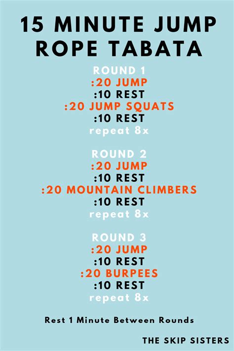 15 Minute Jump Rope Tabata Workout Jump Rope Workout Jump Rope