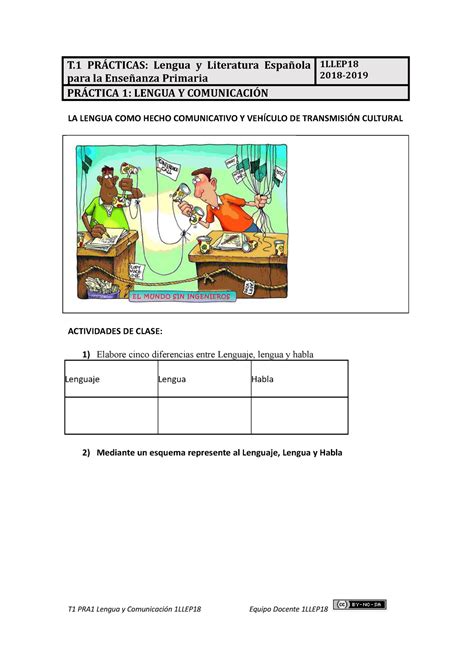 T1 Pra1 Lengua Y Comunicacion 1llep18cv T PrÁcticas Lengua Y Literatura Española Para La