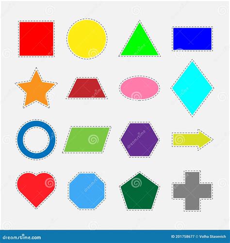 Varias Formas Geométricas De Colores Para El Juego De La Educación De