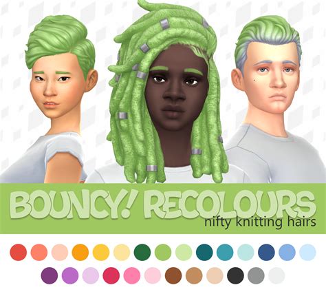 Wms Bouncy Recolours Nifty Knitting Hairs The Sims 4 Create A Sim
