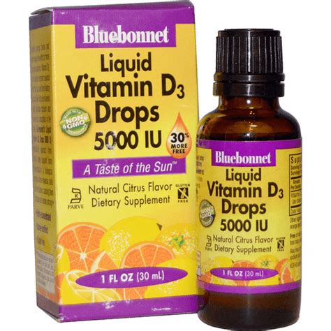 Bluebonnet Vitamin D3 Drops 5000 Iu Liquid Citrus Shop Food