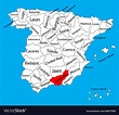 Granada map spain province administrative map Vector Image
