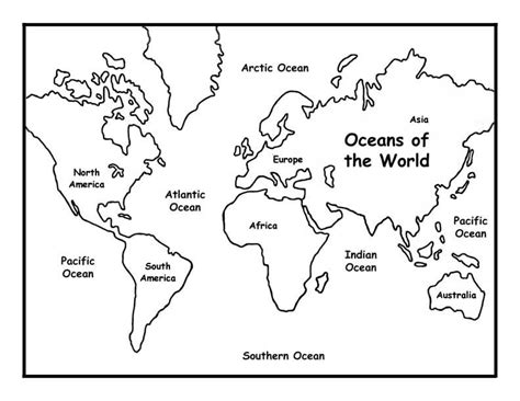 Map Of The World For Kids To Color Coloring Home