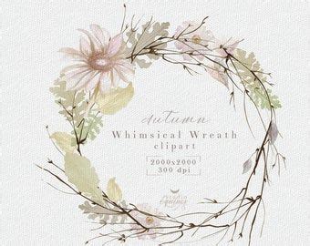 Gray Pink Clipart Watercolor Wreath Watercolor Clipart Etsy Wreath Watercolor Wedding Logos