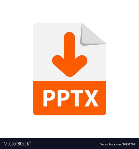 Orange Icon Pptx File Format Extensions Royalty Free Vector