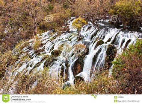 Shuzheng Waterfall Jiuzhaigou Scenic Stock Image Image Of Autumn
