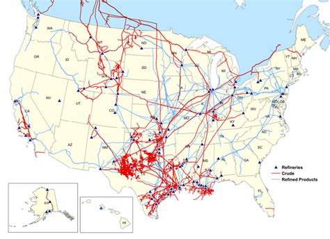 1 Map Of The Us Crude Oil And Refined Product Pipelines