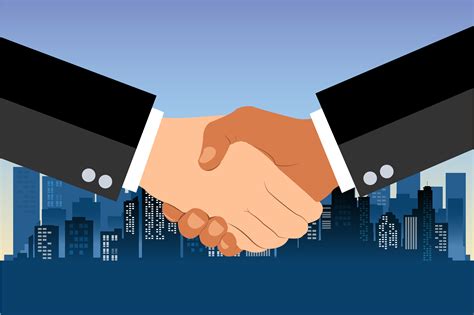 Shaking Hands Flat Design Concept Handshake Business Agreement