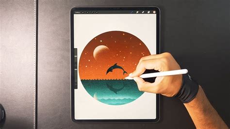 Digital Drawing On Ipad Pro Dolphin 🌙 Digital Art Illustration