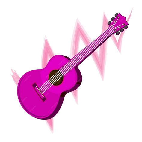 Premium Vector Purple Guitar Vector With Stroke Background