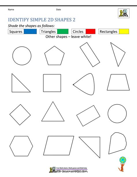 Free Printable 2d Shapes Worksheets