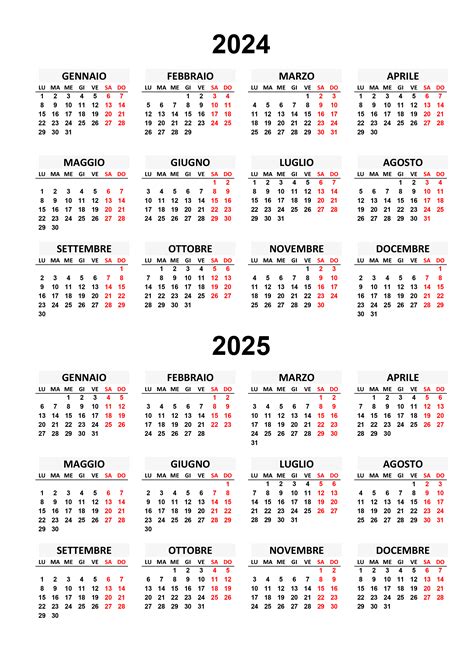 Calendario 2024 2025 Calendariosu