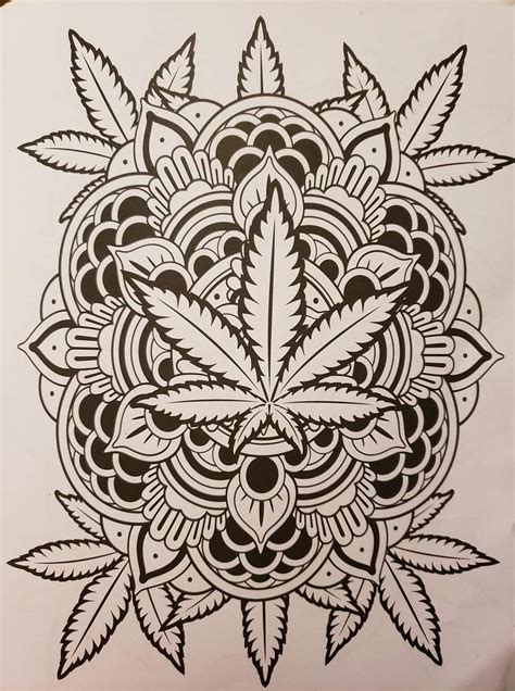 √ Trippy Pot Leaf Drawing