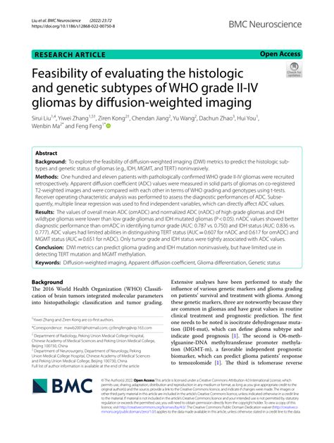 Pdf Feasibility Of Evaluating The Histologic And Genetic Subtypes Of