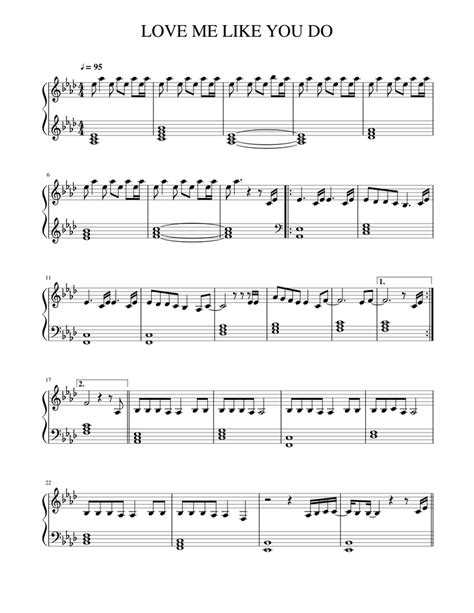 Love Me Like You Do Sheet Music For Piano Download Free In Pdf Or