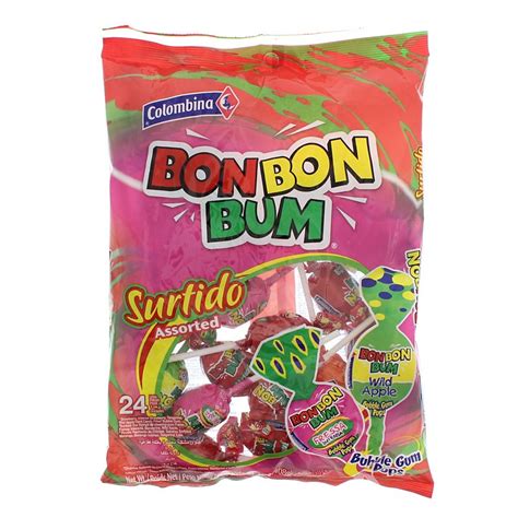 Colombina Bon Bon Bum Bubble Gum Pops Assorted Flavors Shop Snacks