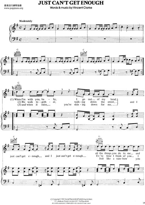 Depeche Mode Just Cant Get Enough Sheet Music Pdf Free Score Download