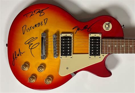 Disturbed Jsa Fully Signed Autograph Guitar Jsa Les Paul Opens In A New