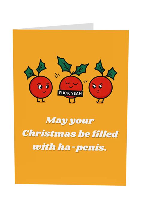 may your christmas be filled with ha penis greeting card yeah noted