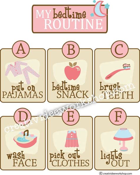 Bedtime Routine Cards Cute For Older Kids Or Girls Our House