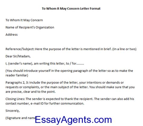 Remember that no matter how you decide to begin your correspondence, consider first who it's going to and how you'd like to address him or her. How to Write To Whom It May Concern Letter Format ...