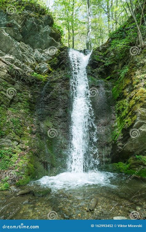 Waterfall In The Rocky Forest Stock Photo Image Of Environment
