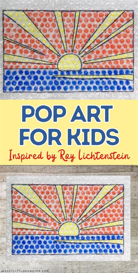 roy lichtenstein pop art  kids sunrise template included messy