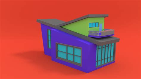 3d Model Modern Low Poly 3d House Vr Ar Low Poly Cgtrader