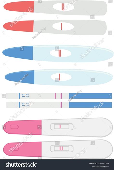 Pregnancy Ovulation Test Set Top View Stock Vector Royalty Free