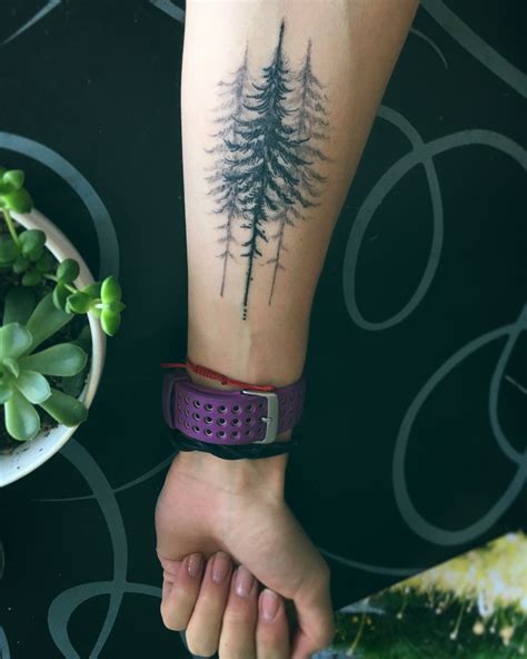 Pine Trees Tattoo Forest Tatuaje De Piña Bosque Tatuaje Diseños Del