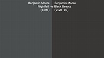 Benjamin Moore Nightfall vs Black Beauty side by side comparison