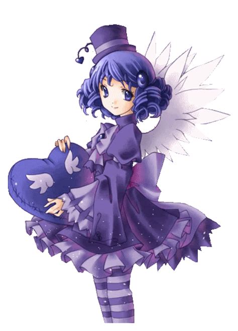 Purple Madhattars Valentine Girl Anime Fairy Wings 
