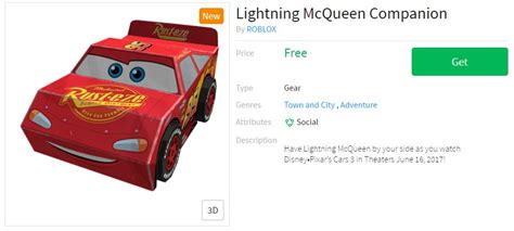 Plus zoo and princess update! Disneypixar Cars 3 Lightning Mcqueen Roblox - How To Get ...
