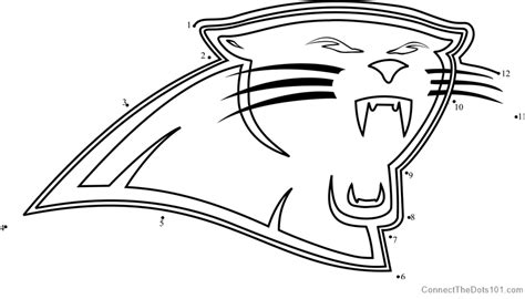 Carolina Panthers Logo Dot To Dot Printable Worksheet Connect The Dots