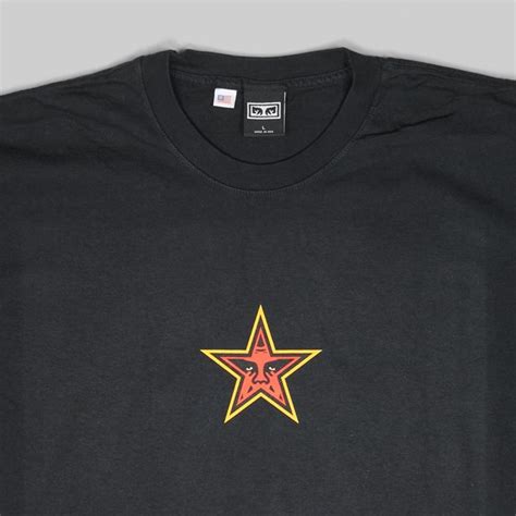 Obey Star Face Ss T Shirt Off Black Obey Tees