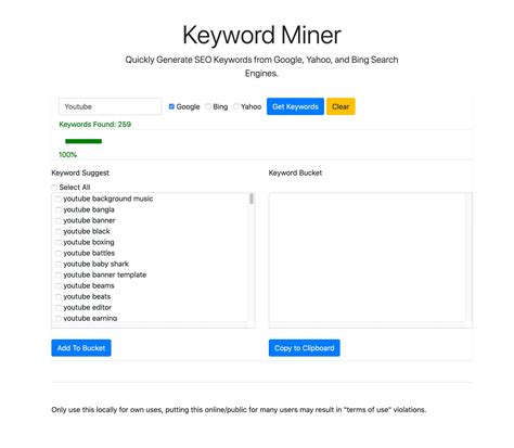 Keyword Miner Keywords Generator Script By Devteamsix Codester