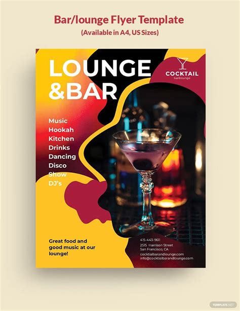 Bar Lounge Flyer Template Ad Affiliate Lounge Bar Template Flyer Free Place Card