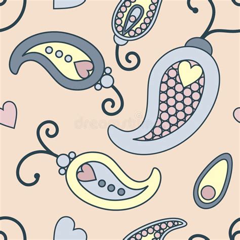 Pastel Colored Paisley Pattern Stock Vector Illustration Of
