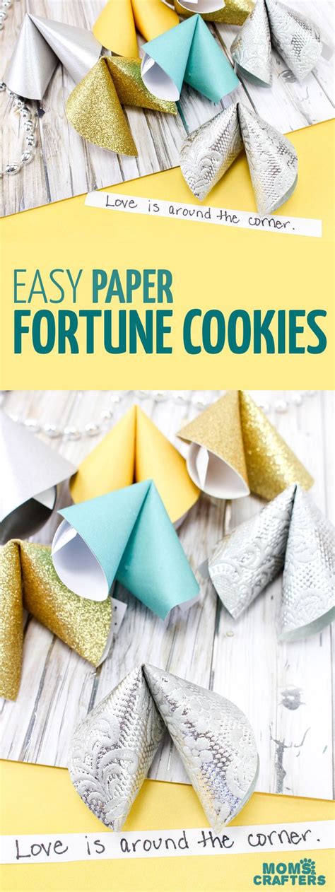 Easy Paper Fortune Cookies With Gold And Silver Foil